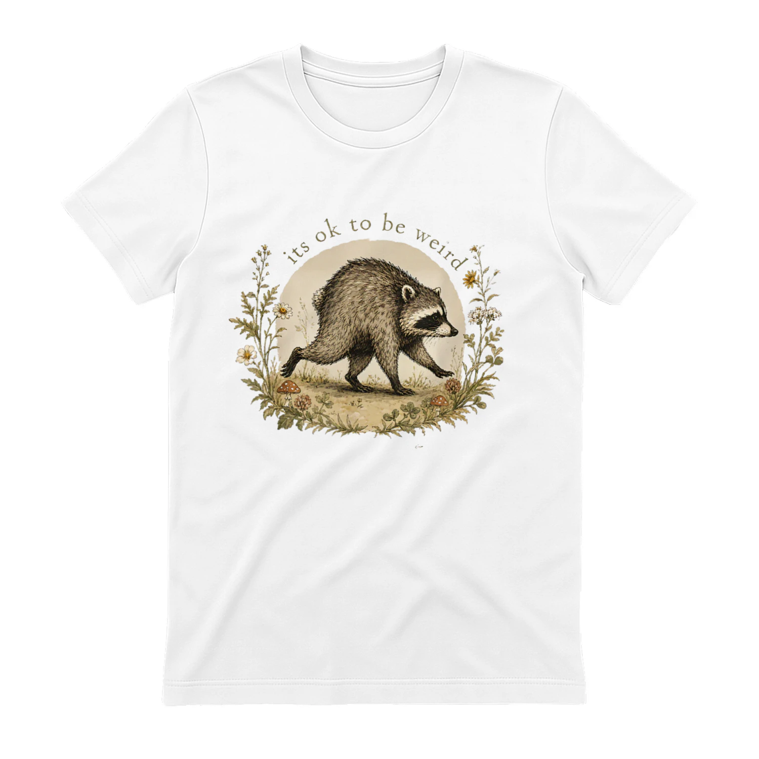 Jimothy from Seattle It's OK to Be Weird Raccoon Cottagecore Classic Unisex T-shirt | Whimsical Woodland Raccoon Art Tee 🦝🌿 Shop Today!