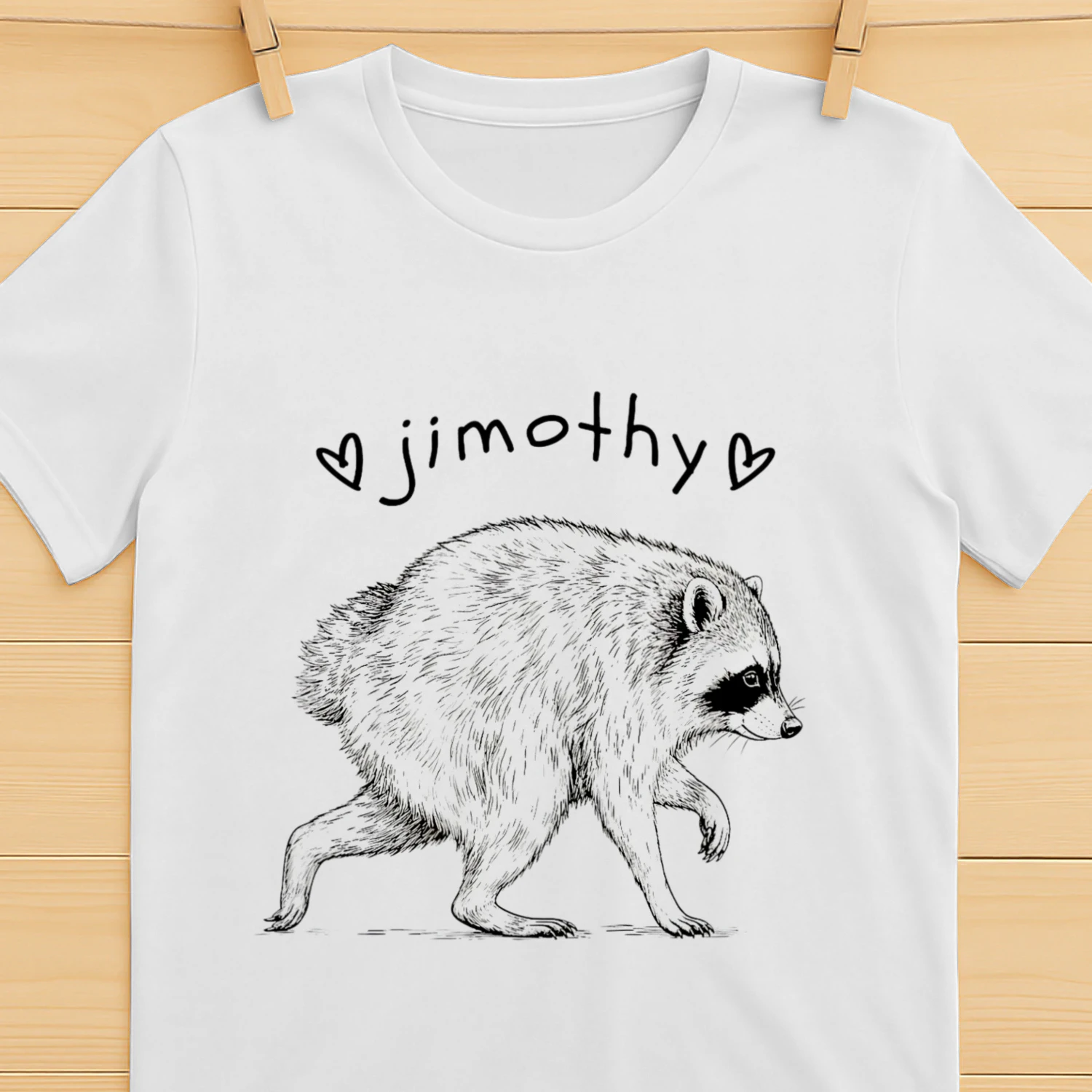 Jimothy the Raccoon Classic Unisex T-shirt | Cute Viral Trash Panda Meme Graphic Tee for Men & Women 🦝 Get Yours Today!