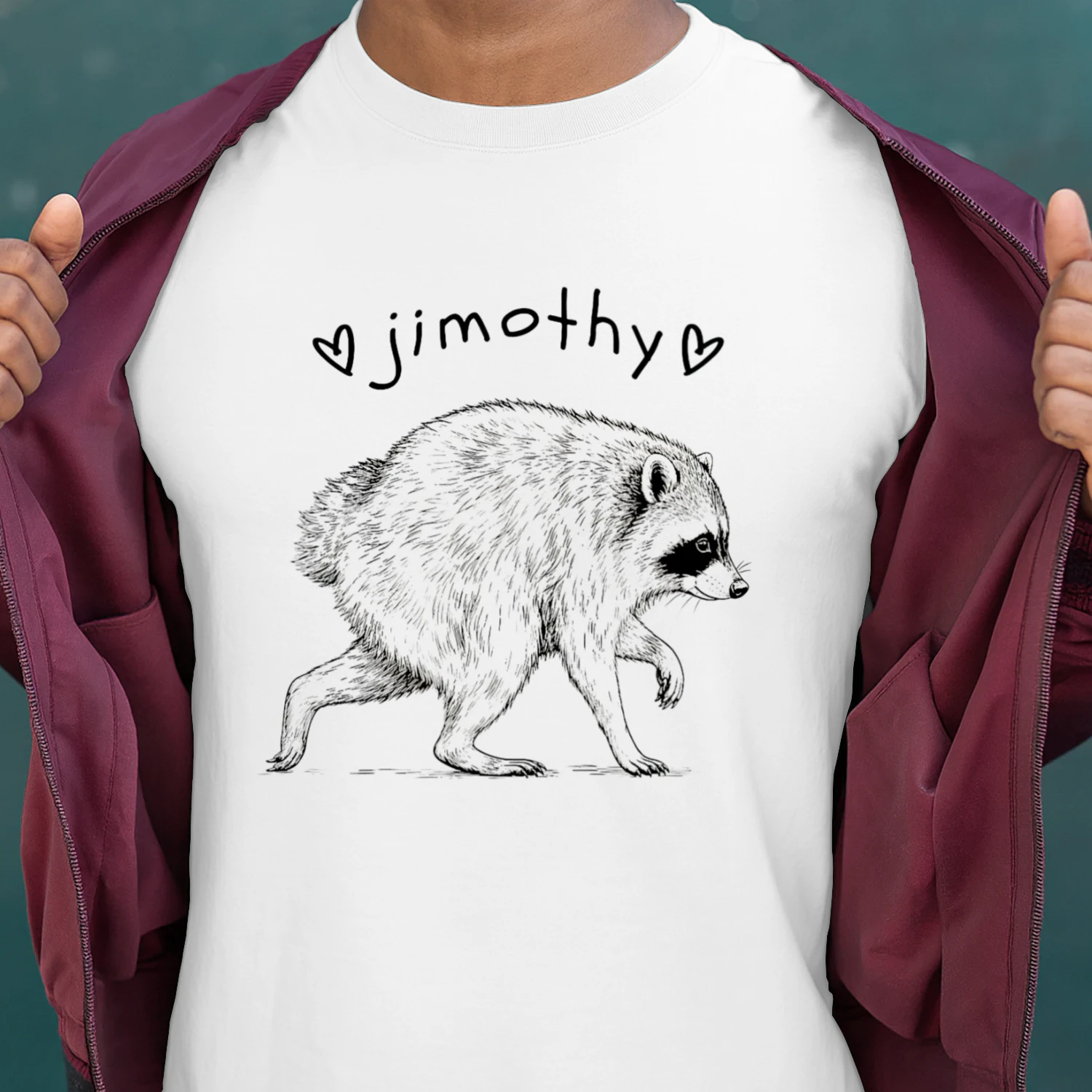 Jimothy the Raccoon Classic Unisex T-shirt | Cute Viral Trash Panda Meme Graphic Tee for Men & Women 🦝 Get Yours Today!