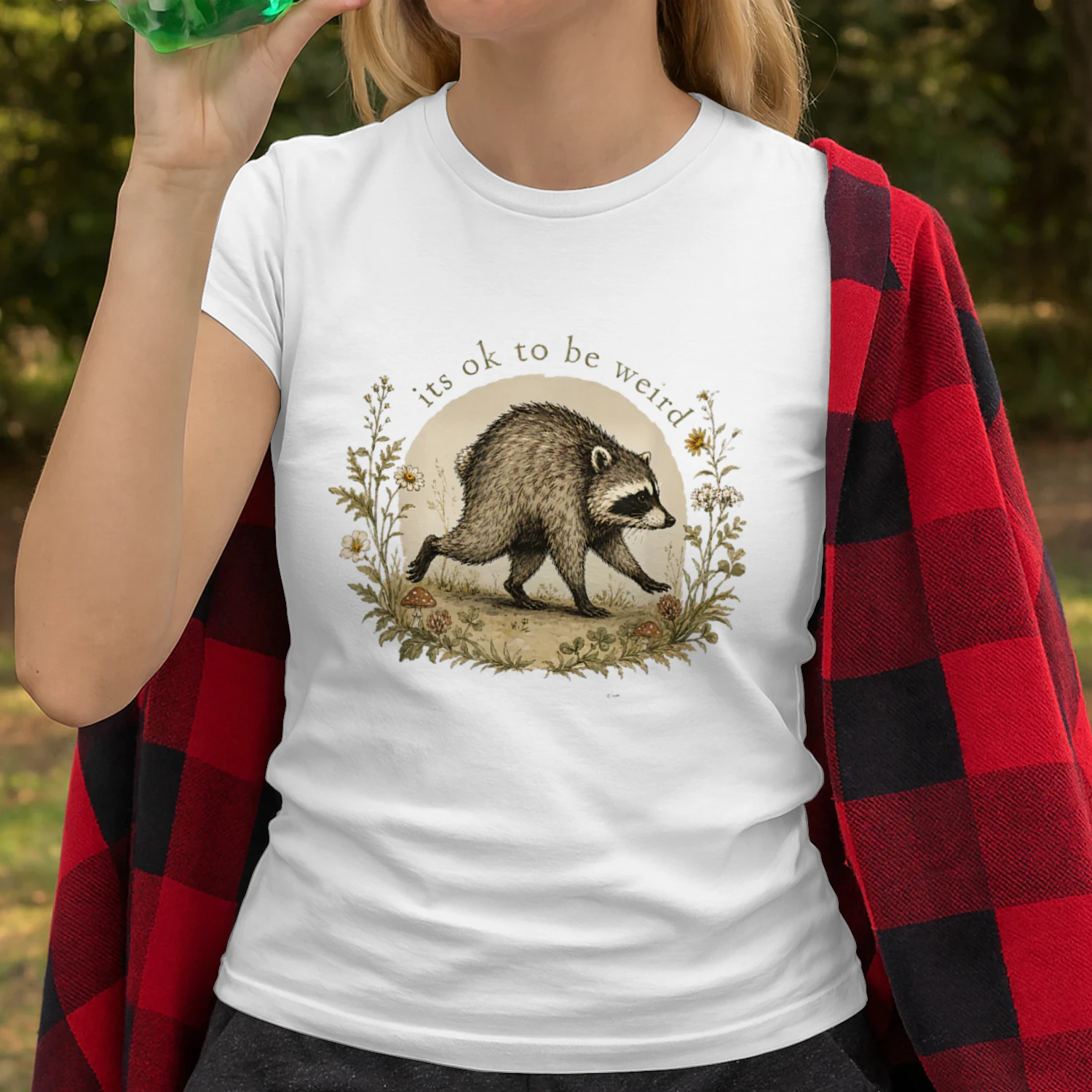 Jimothy from Seattle It's OK to Be Weird Raccoon Cottagecore Classic Unisex T-shirt | Whimsical Woodland Raccoon Art Tee 🦝🌿 Shop Today!