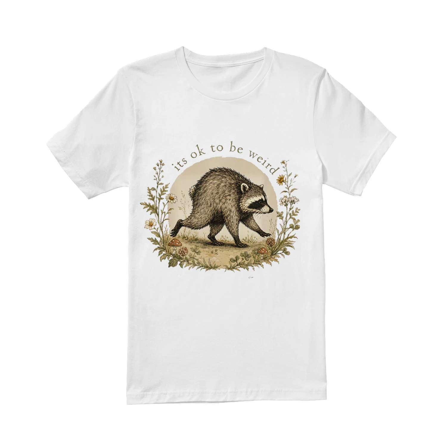 Jimothy from Seattle It's OK to Be Weird Raccoon Cottagecore Classic Unisex T-shirt | Whimsical Woodland Raccoon Art Tee 🦝🌿 Shop Today!