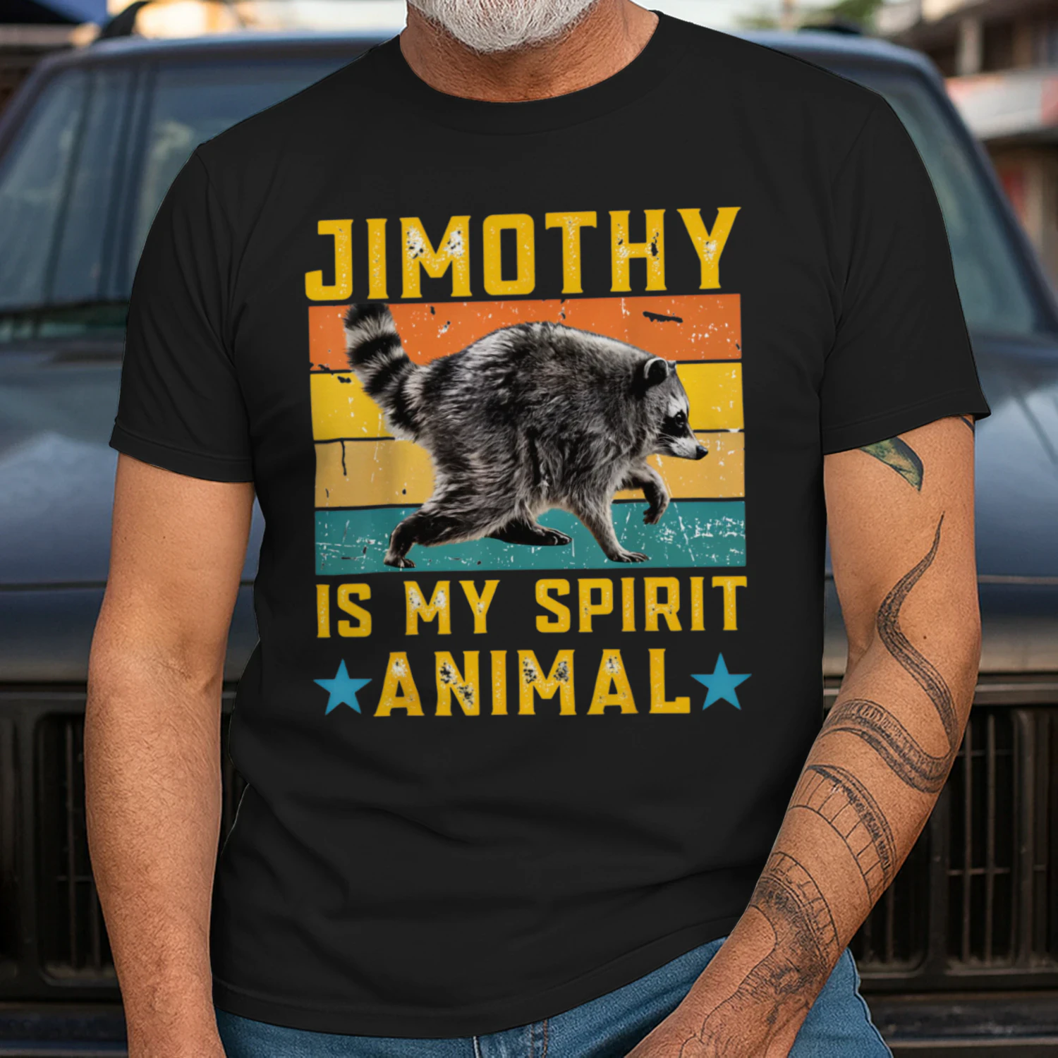 Design sans titreJimothy Raccoon Is My Spirit Animal Classic Unisex T-shirt  | Funny Raccoon Meme Graphic Tee for Men & Women | Cute Trash Panda Gift 🦝 Get Yours!