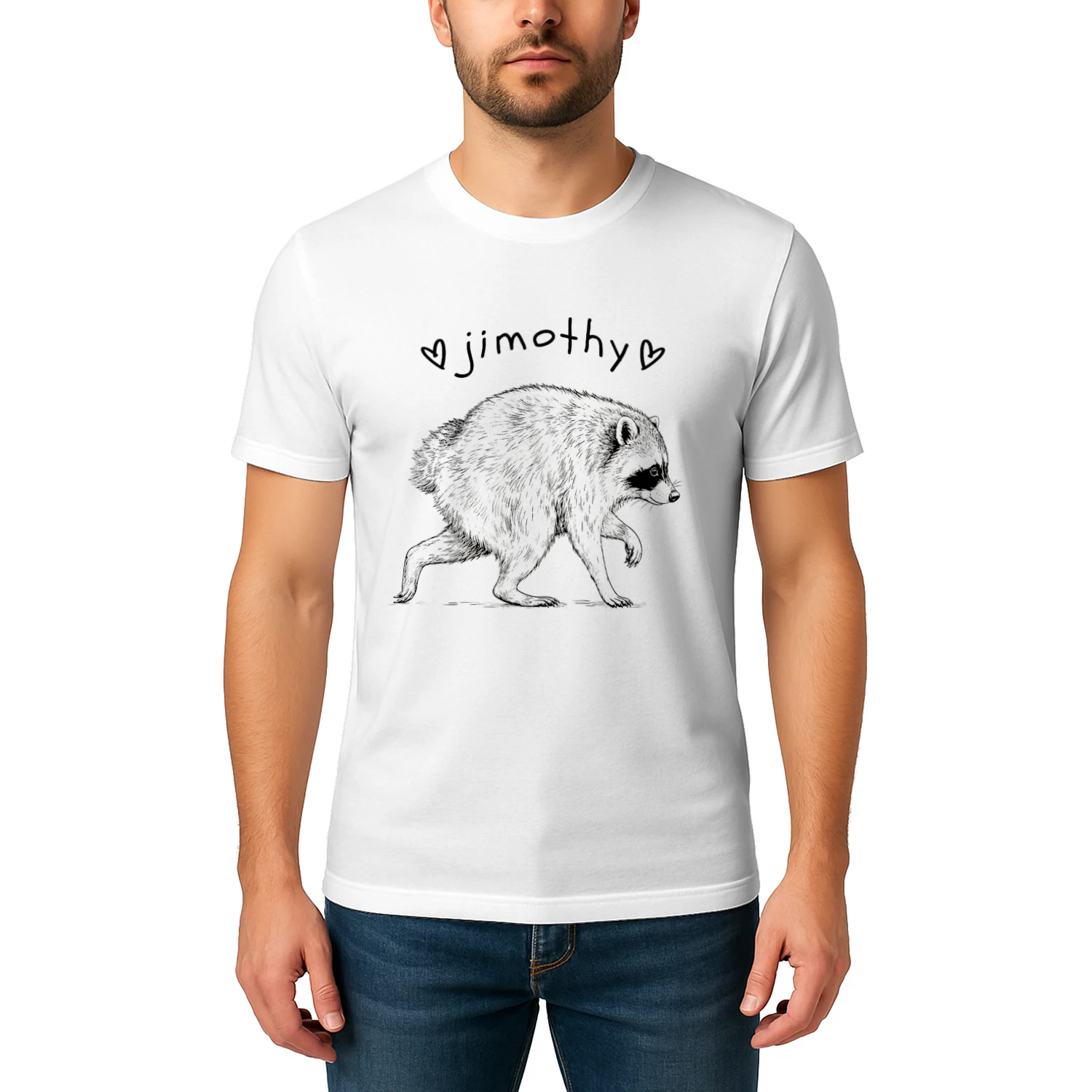 Jimothy the Raccoon Classic Unisex T-shirt | Cute Viral Trash Panda Meme Graphic Tee for Men & Women 🦝 Get Yours Today!
