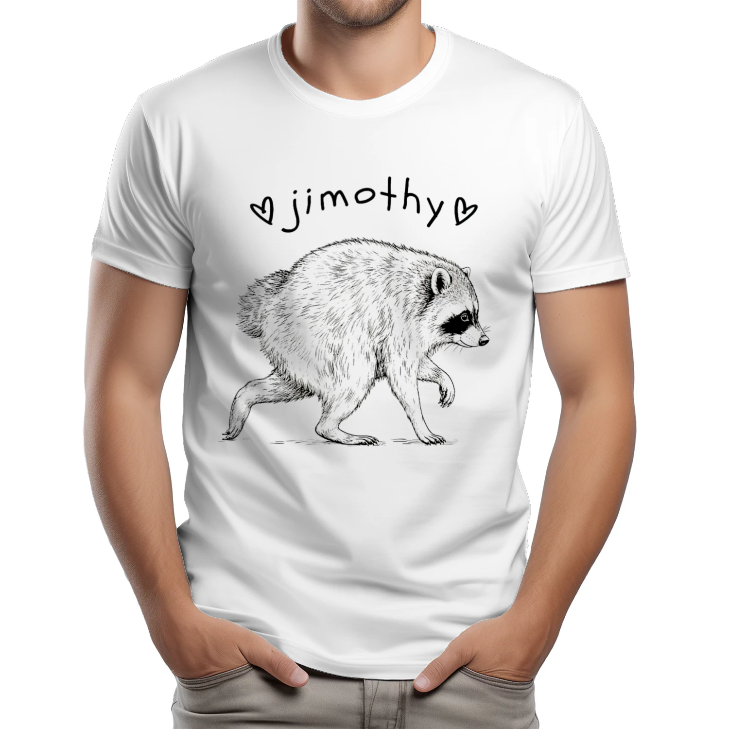 Jimothy the Raccoon Classic Unisex T-shirt | Cute Viral Trash Panda Meme Graphic Tee for Men & Women 🦝 Get Yours Today!
