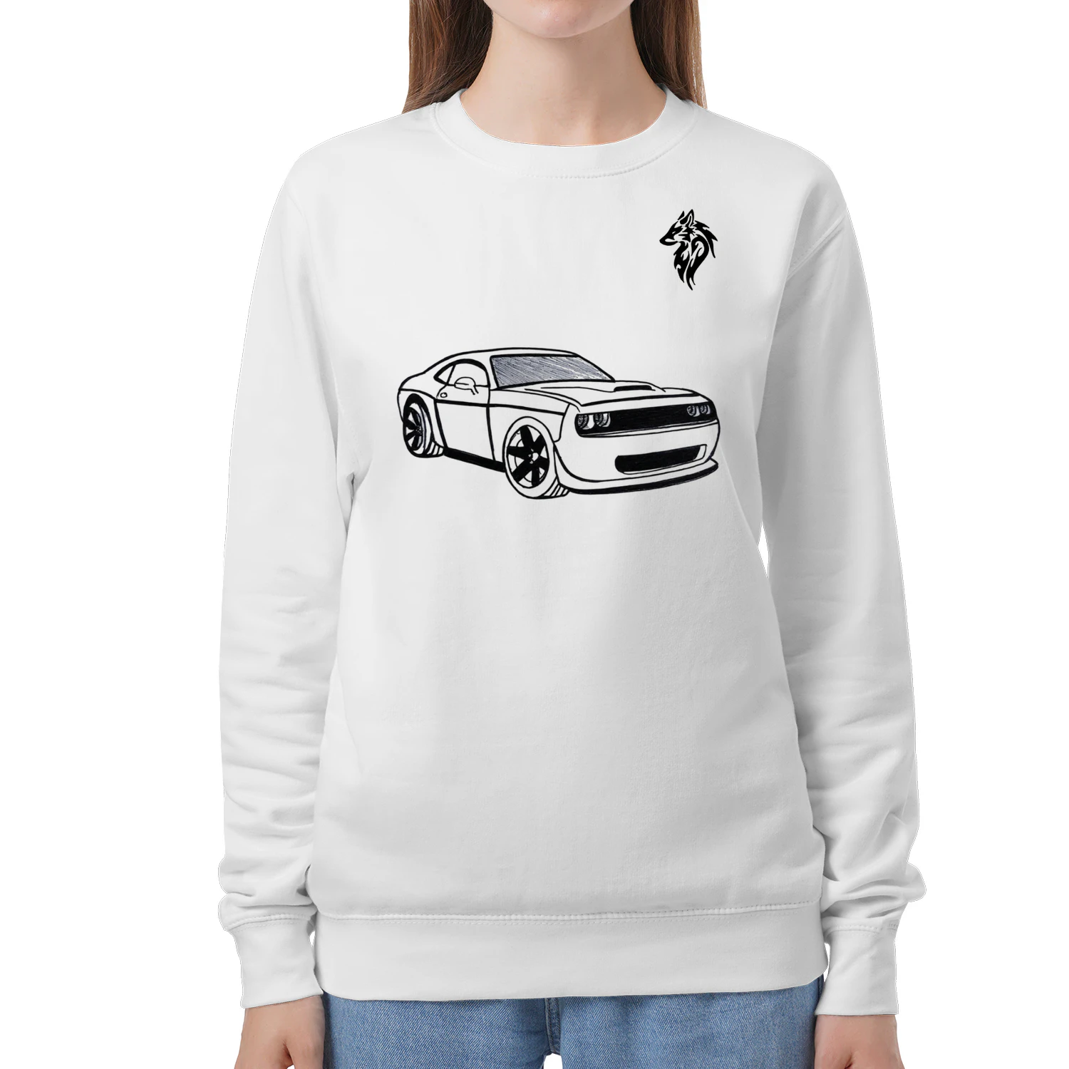 Hand-drawn Dodge car.Unisex