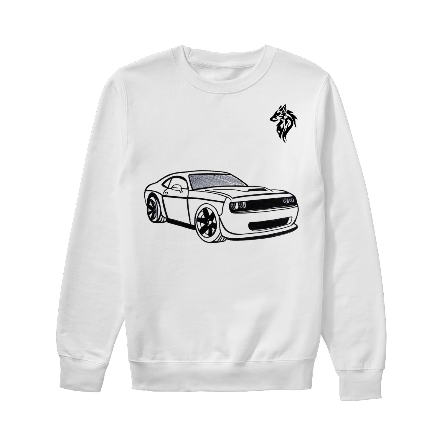 Hand-drawn Dodge car.Unisex