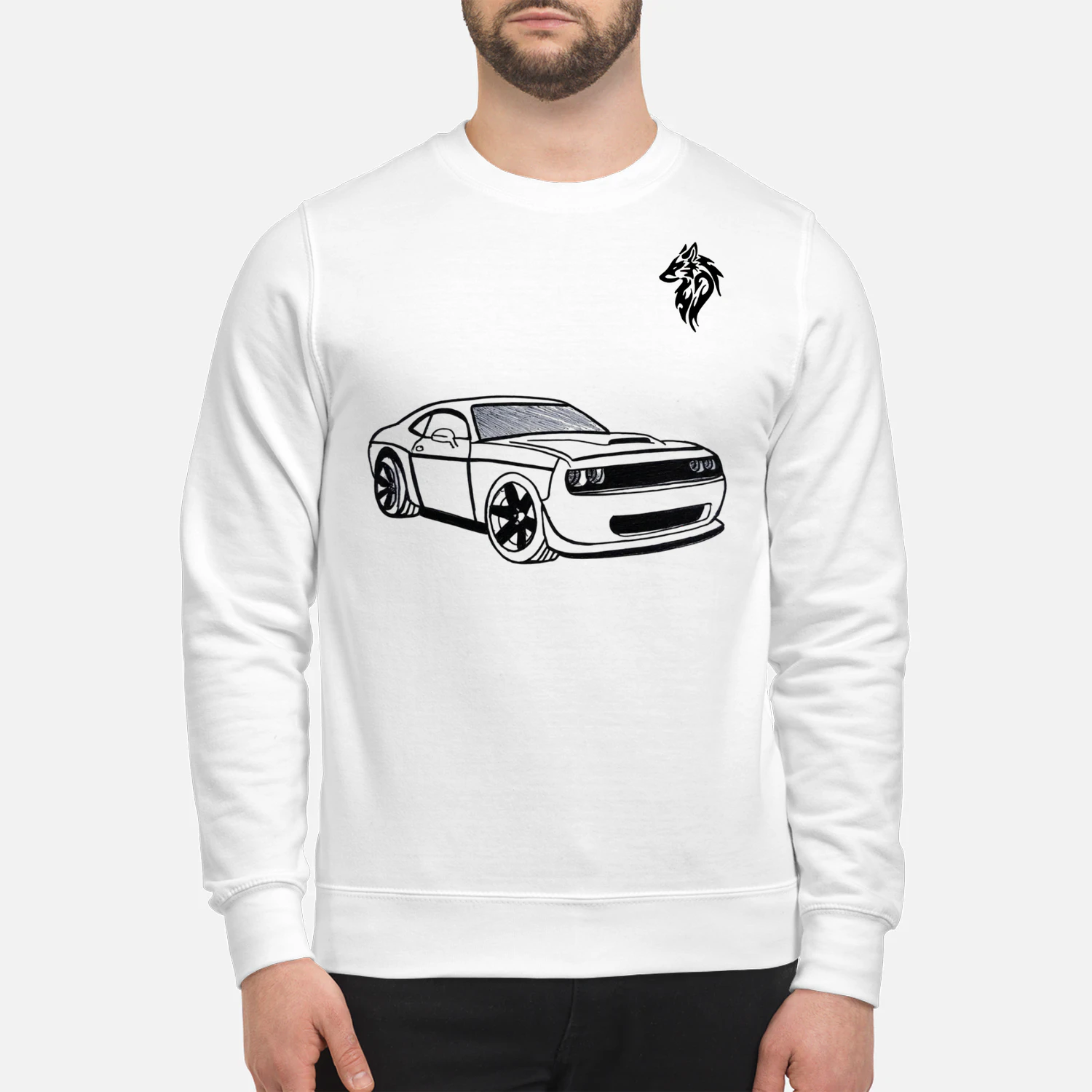 Hand-drawn Dodge car.Unisex