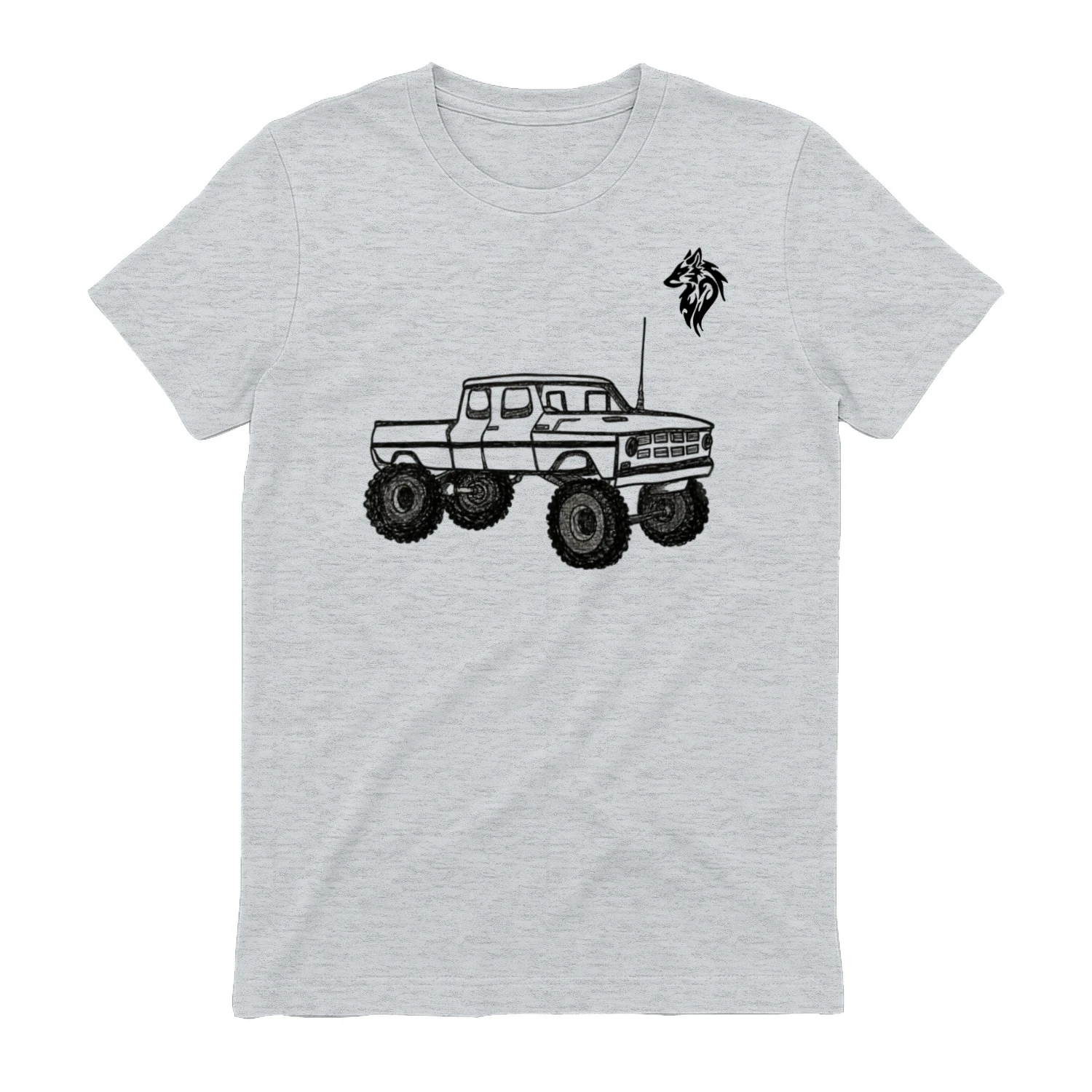 A hand-drawn sketch of a rugged off-road vehicle, symbolizing power and stability.Unisex