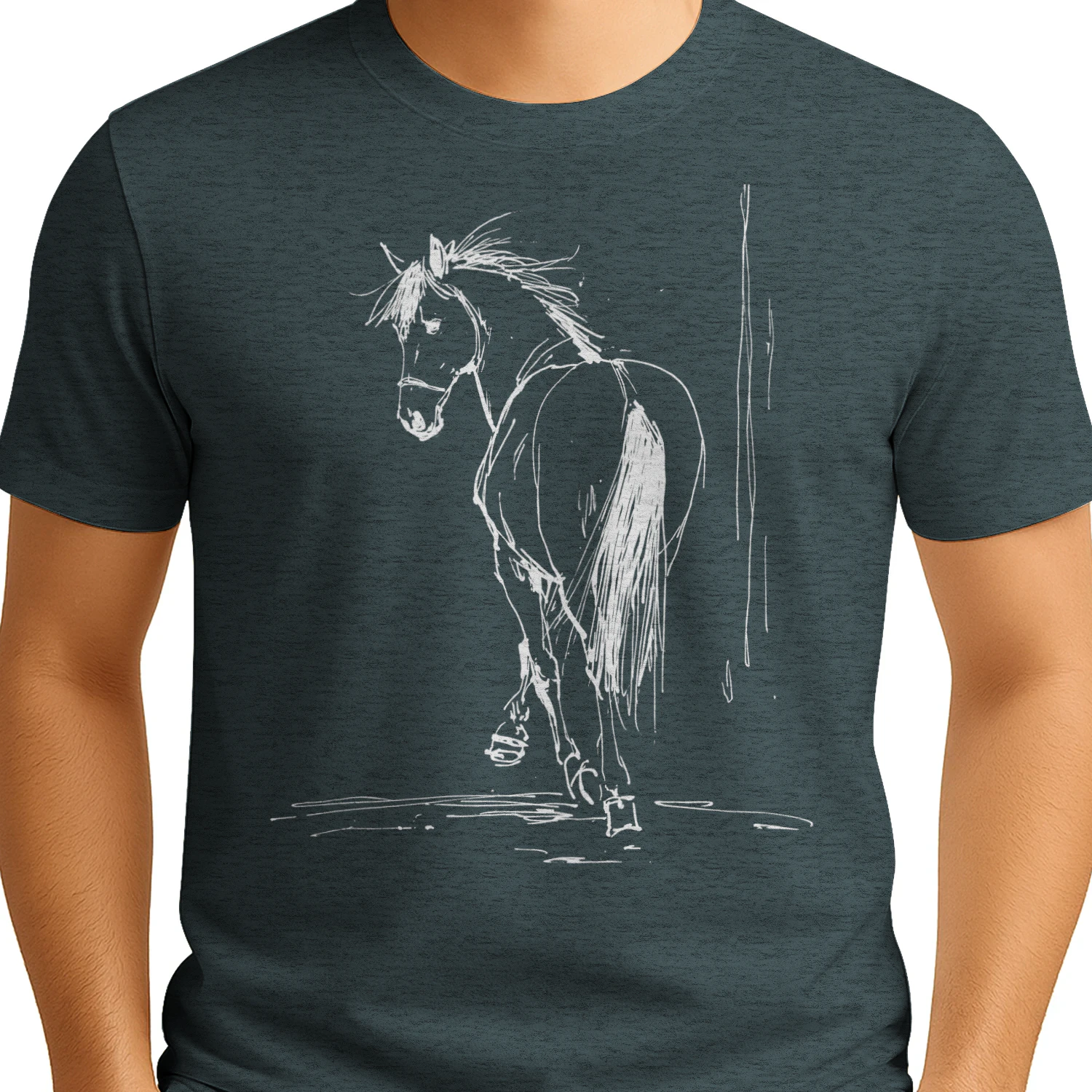 Horse looking back