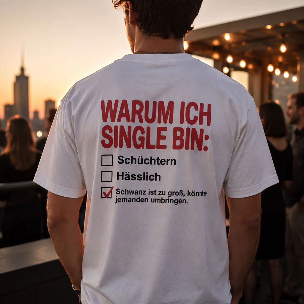 Lustiges "Warum ich Single bin" Checklisten T-Shirt – Herren Spaß-Shirt