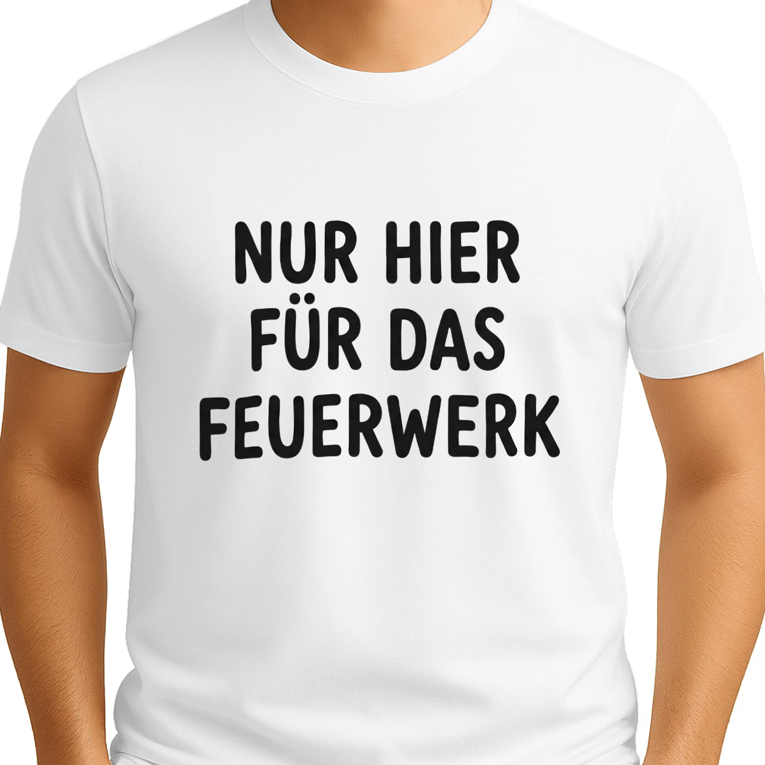 Lustiges Pärchen-Shirt: "Nur hier für das Feuerwerk"