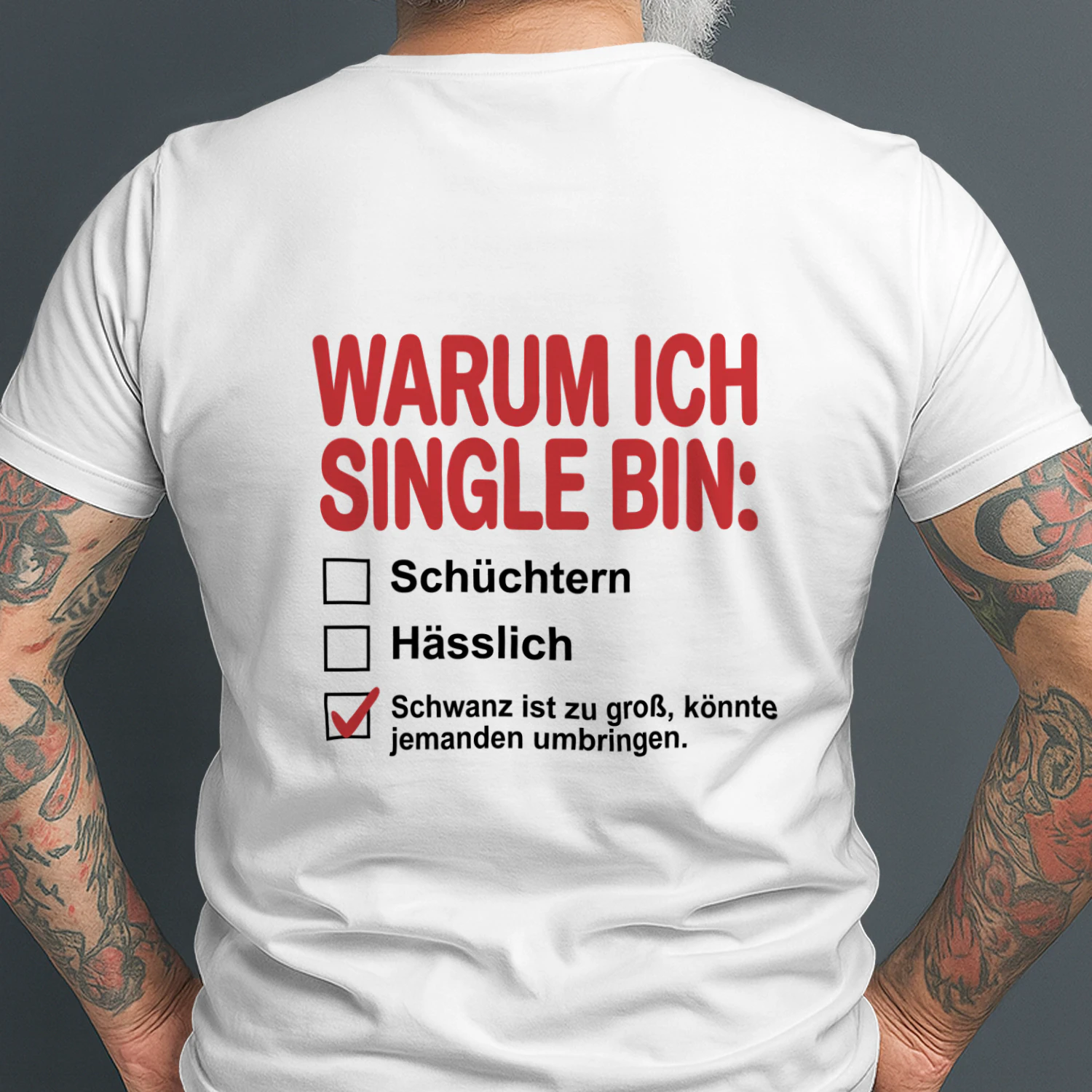 Lustiges "Warum ich Single bin" Checklisten T-Shirt – Herren Spaß-Shirt