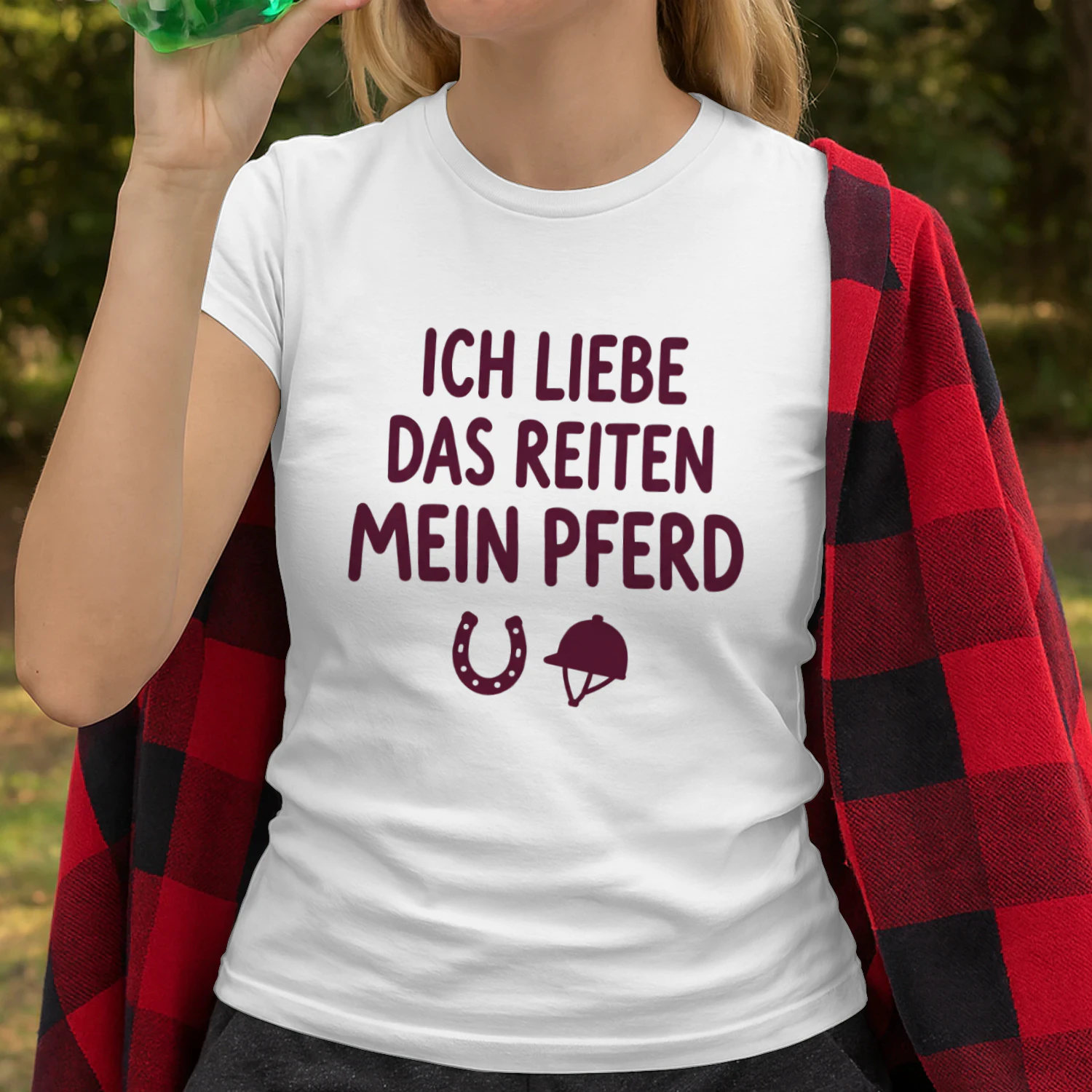 Lustiges Pärchen-T-Shirt Set: "Ich liebe das Reiten" & "Ich bin ihr Pferd"