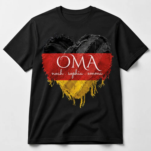 Personalisiertes OMA T-Shirt mit Namen der Enkelkinder