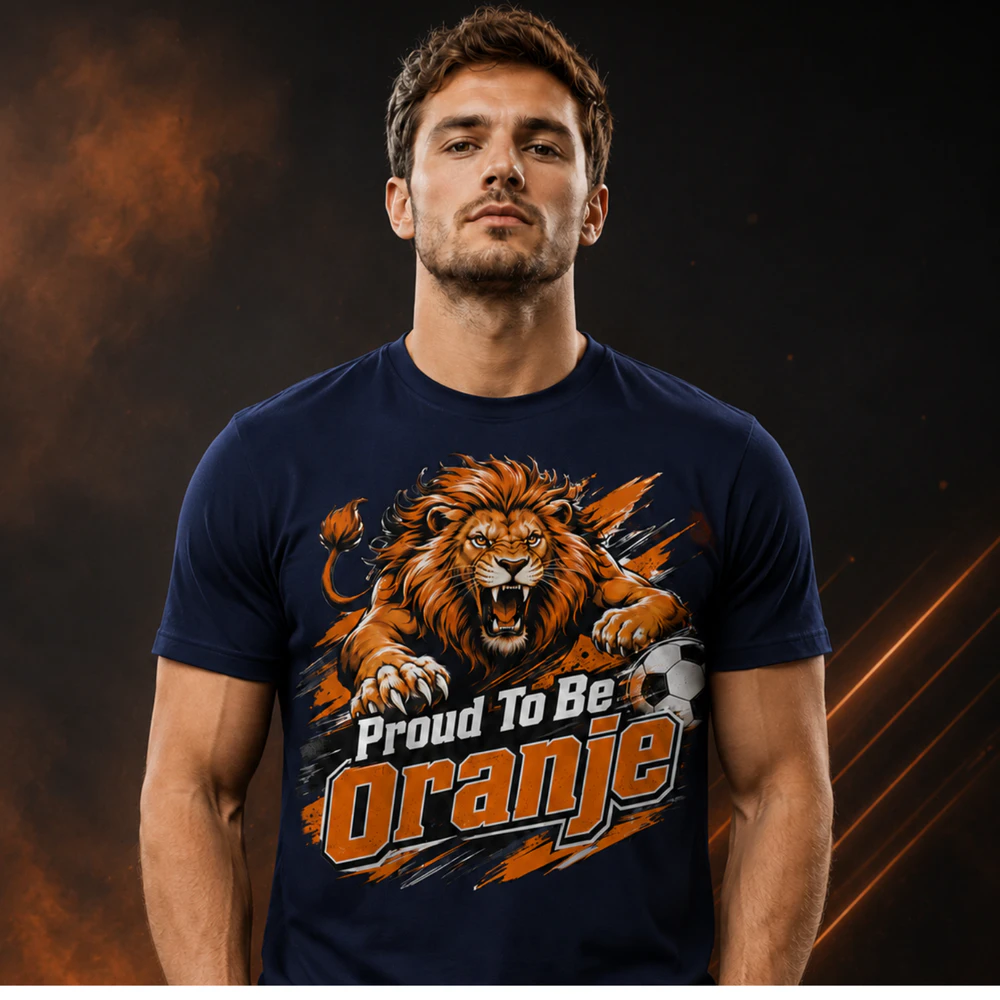 Proud To Be Oranje T-Shirt – Dutch Football Fan Lion Tee