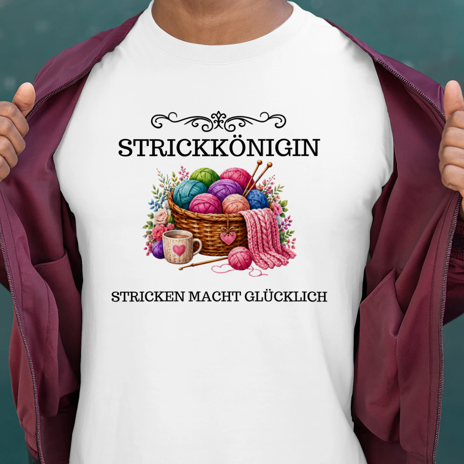 Strickkönigin - Stricken macht glücklich | Lustiges Geschenk für Oma, Mama & Rentnerin