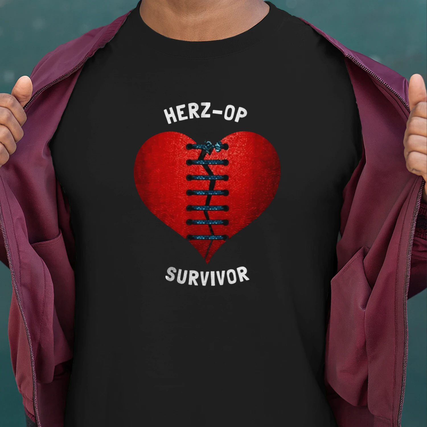 Herz-OP Survivor Shirt, Herz OP Geschenk, Herzoperation Überstanden T-Shirt für Männer Frauen