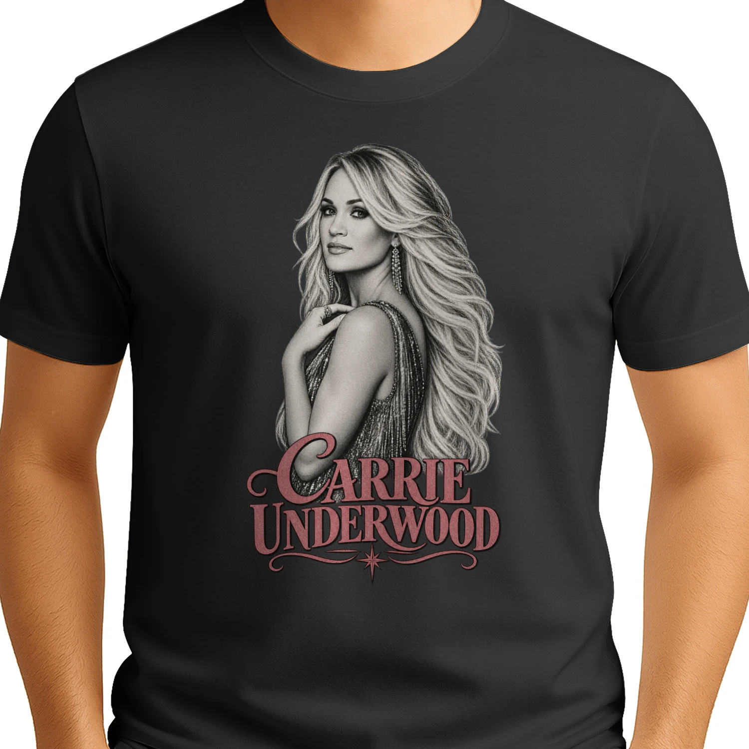 Carrie Underwood Vintage Rose Portrait T‑Shirt