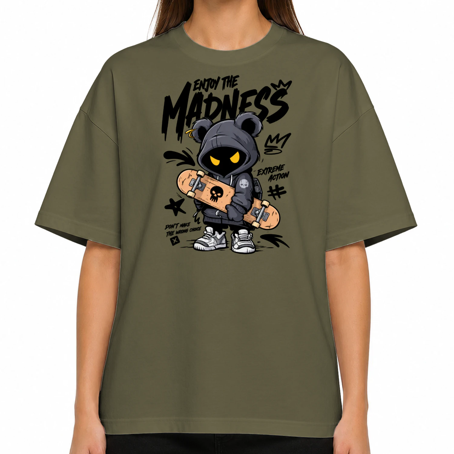 Enjoy the Madness – Edgy Streetwear Quote Graphic