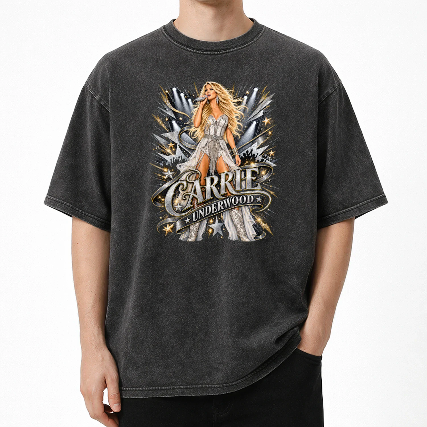 Carrie Underwood Silver Star Concert Graphic T‑Shirt