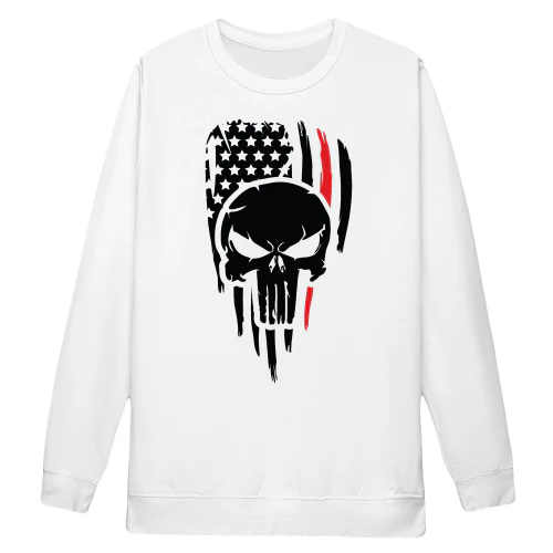 American Flag Skull – Distressed Patriotic Graphic