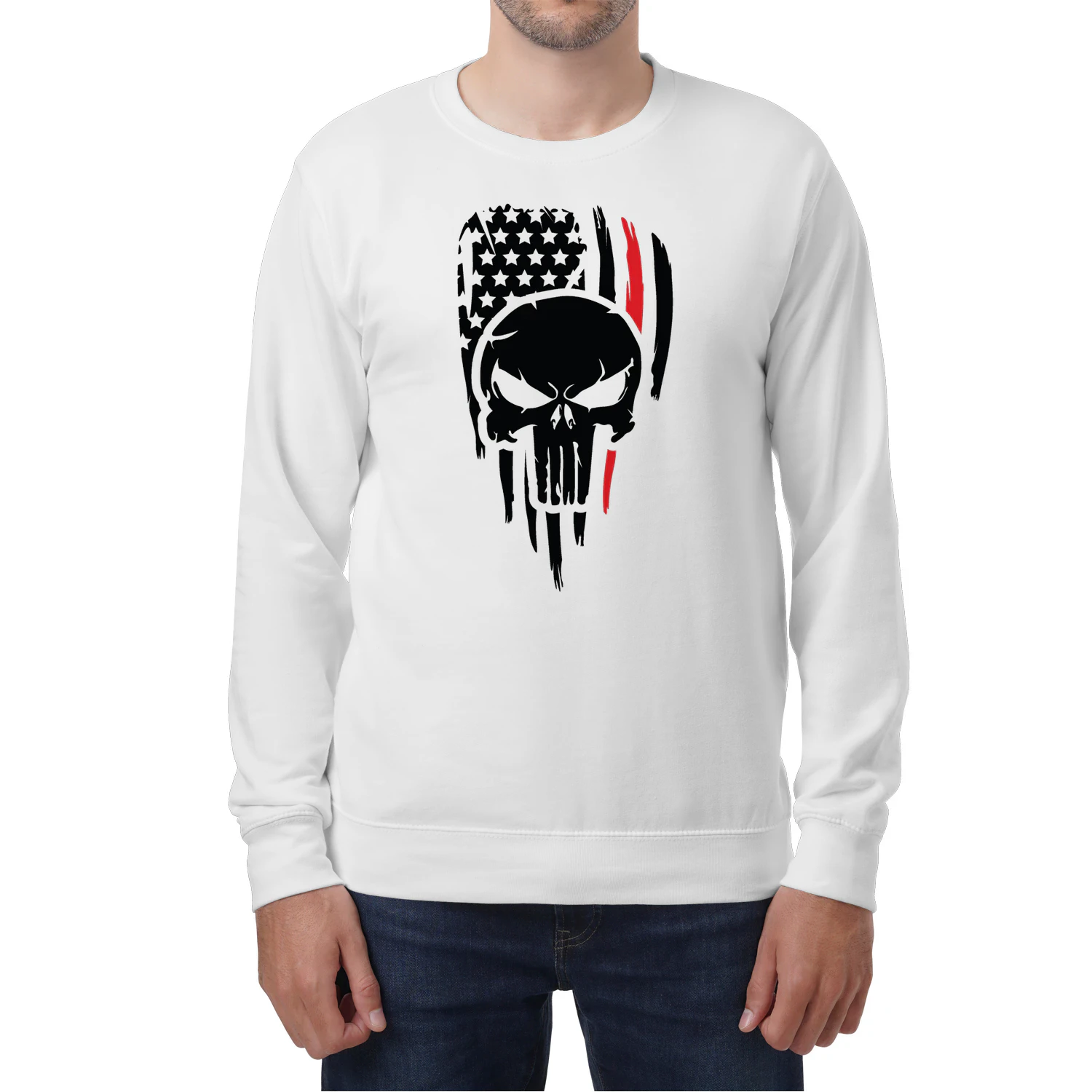 American Flag Skull – Distressed Patriotic Graphic