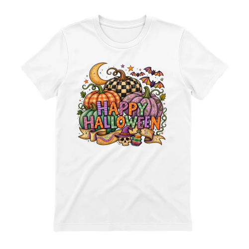 Happy Halloween Pumpkins – Colorful Spooky Graphic T-Shirt