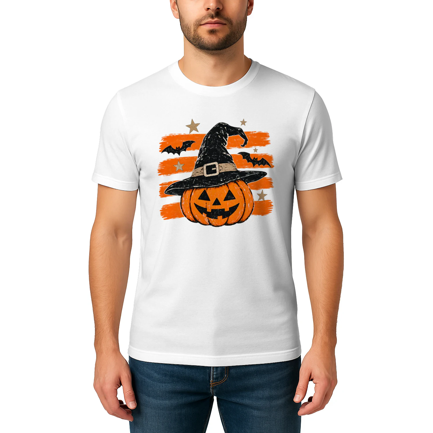 Vintage Witch Pumpkin – Halloween Graphic T-Shirt