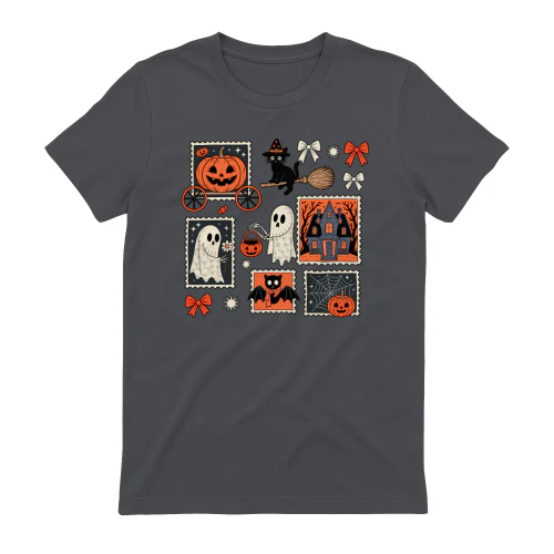 Halloween Stamp Collection – Cute Spooky Graphic T-Shirt