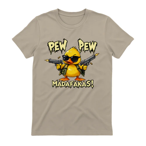 Pew Pew Duck – Funny Action Cartoon Graphic Copy