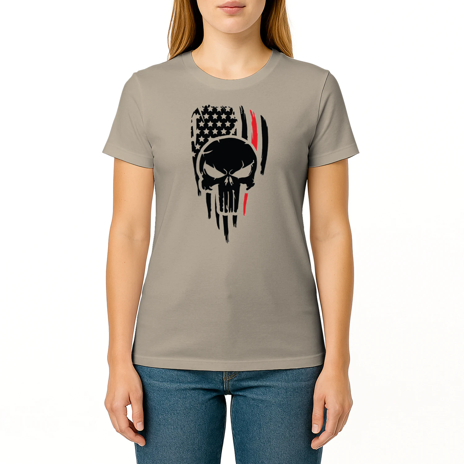 American Flag Skull – Distressed Patriotic Graphic