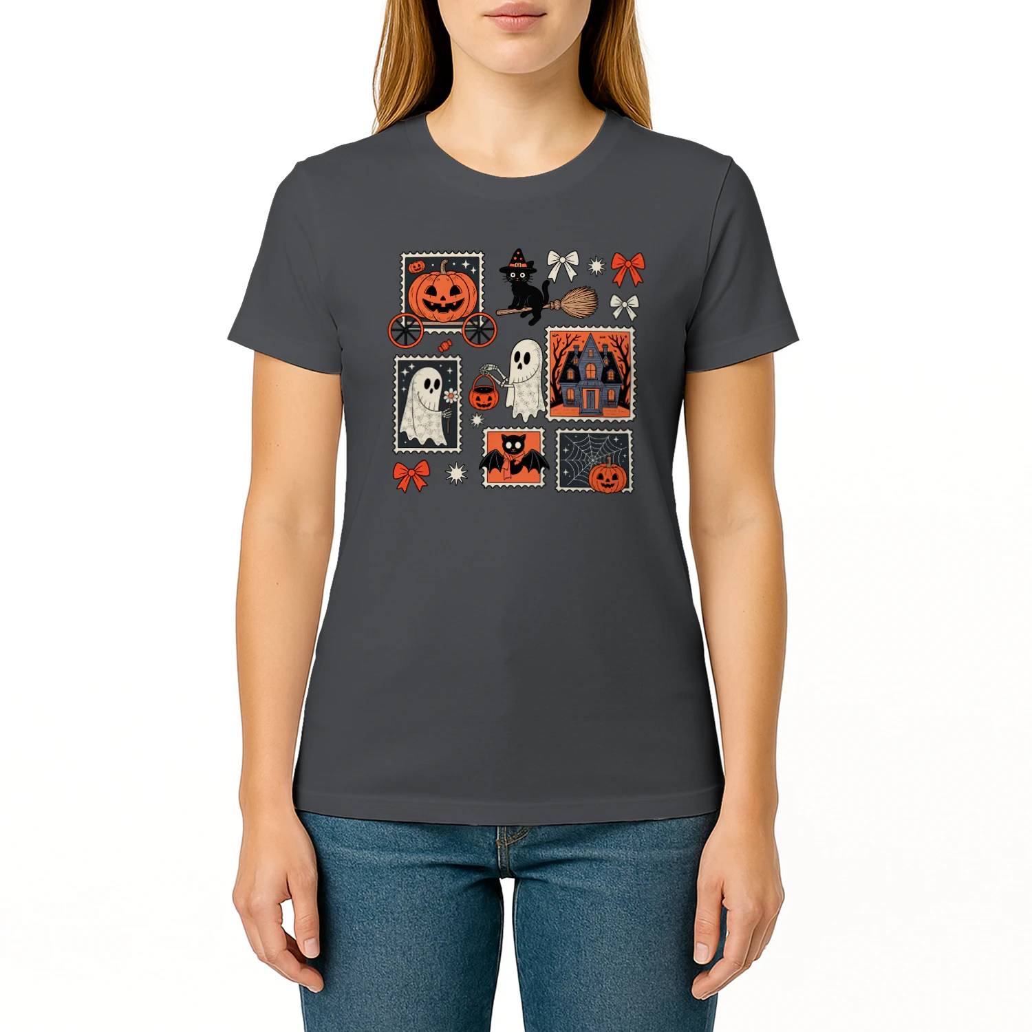 Halloween Stamp Collection – Cute Spooky Graphic T-Shirt