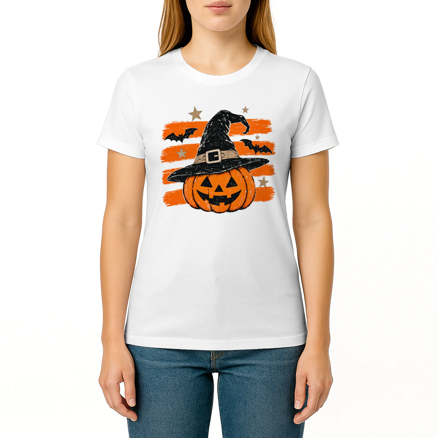 Vintage Witch Pumpkin – Halloween Graphic T-Shirt