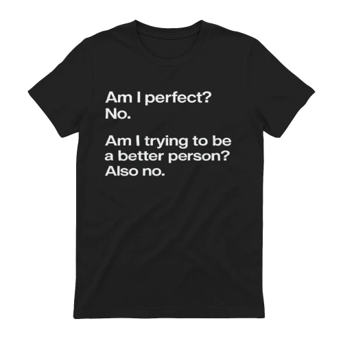 Am I Perfect No Am I Trying To Be A Better Person Also No T-shirt