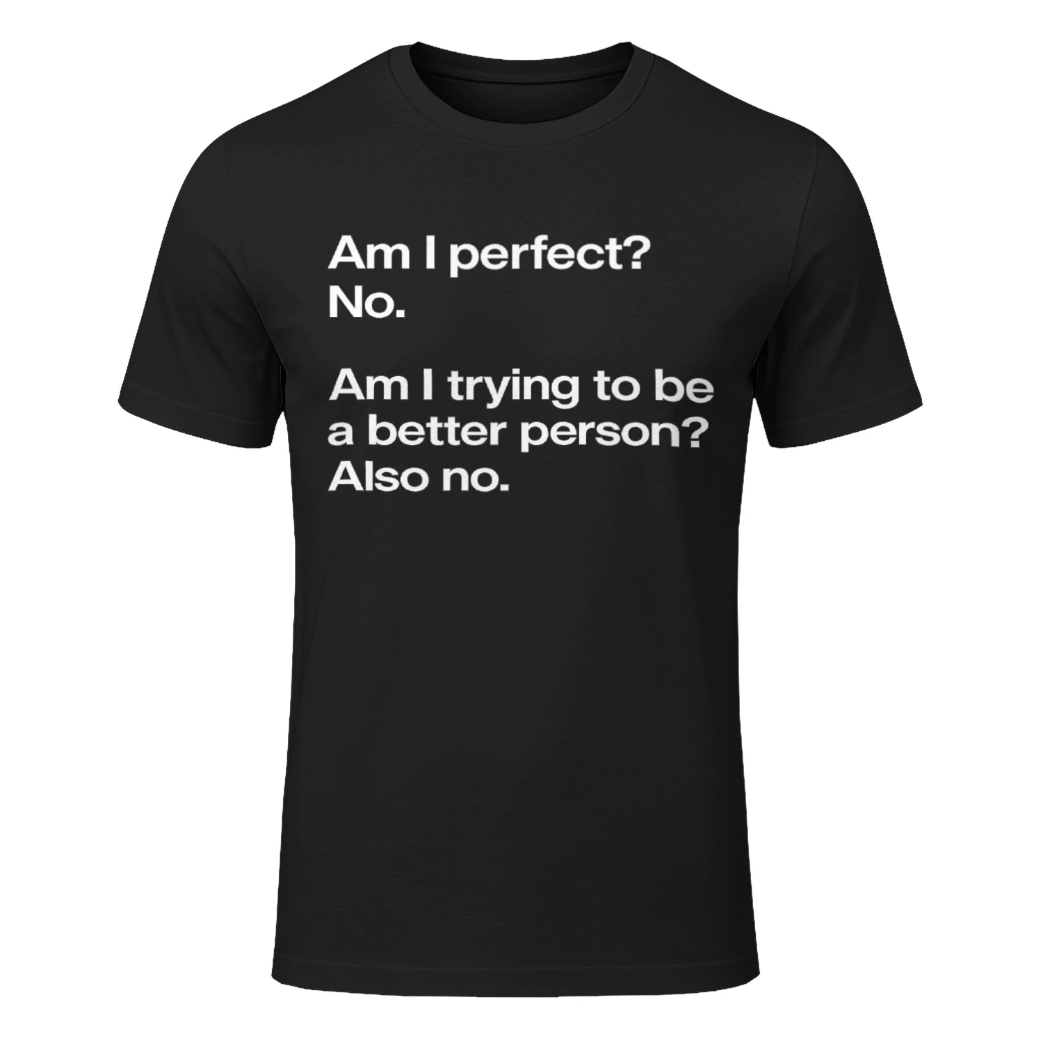 Am I Perfect No Am I Trying To Be A Better Person Also No T-shirt