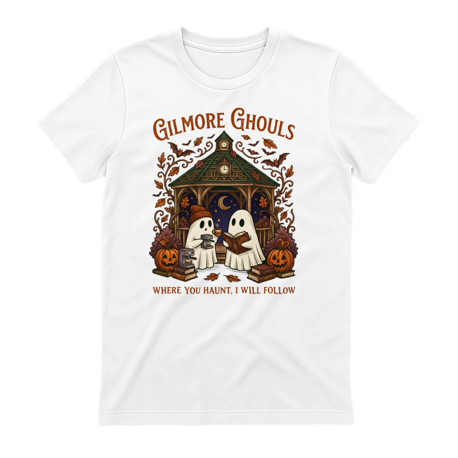 Gilmore Ghouls Cozy Autumn Halloween Graphic T-shirt