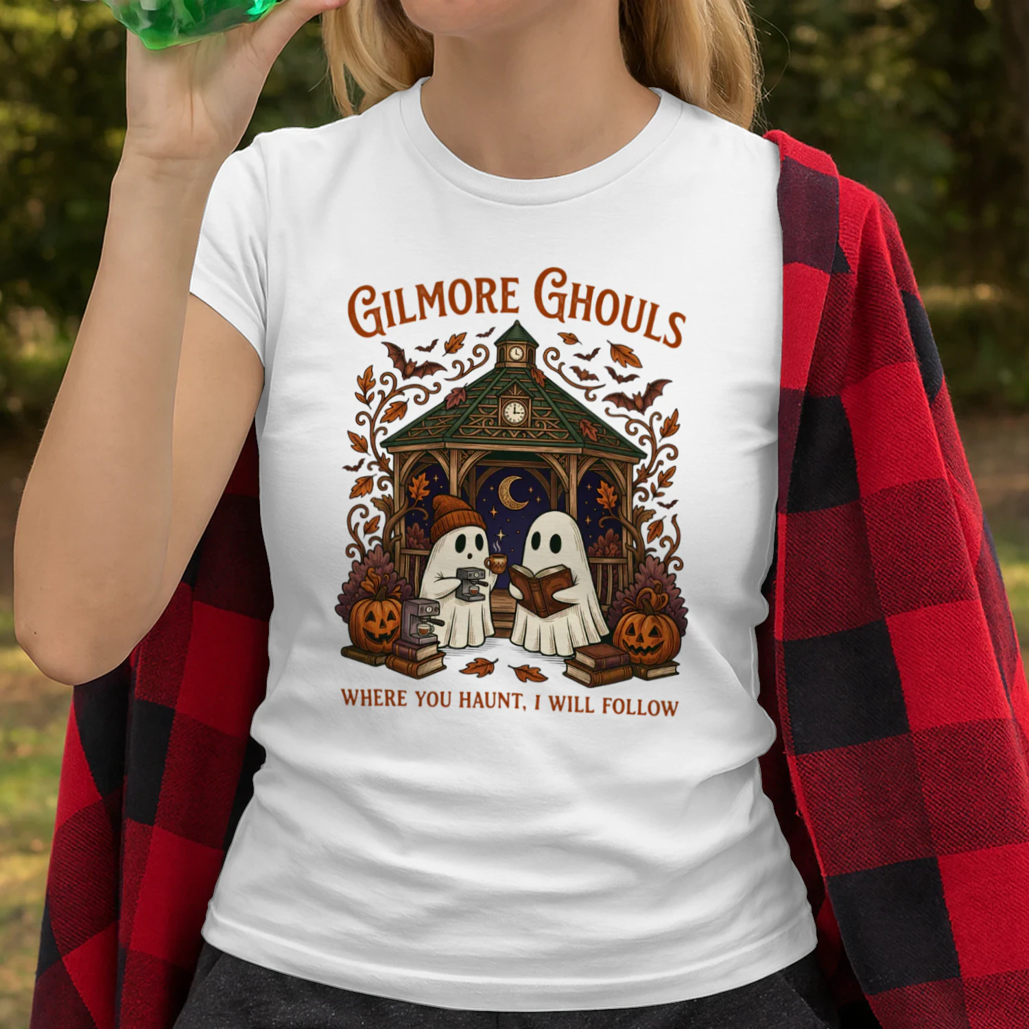Gilmore Ghouls Cozy Autumn Halloween Graphic T-shirt