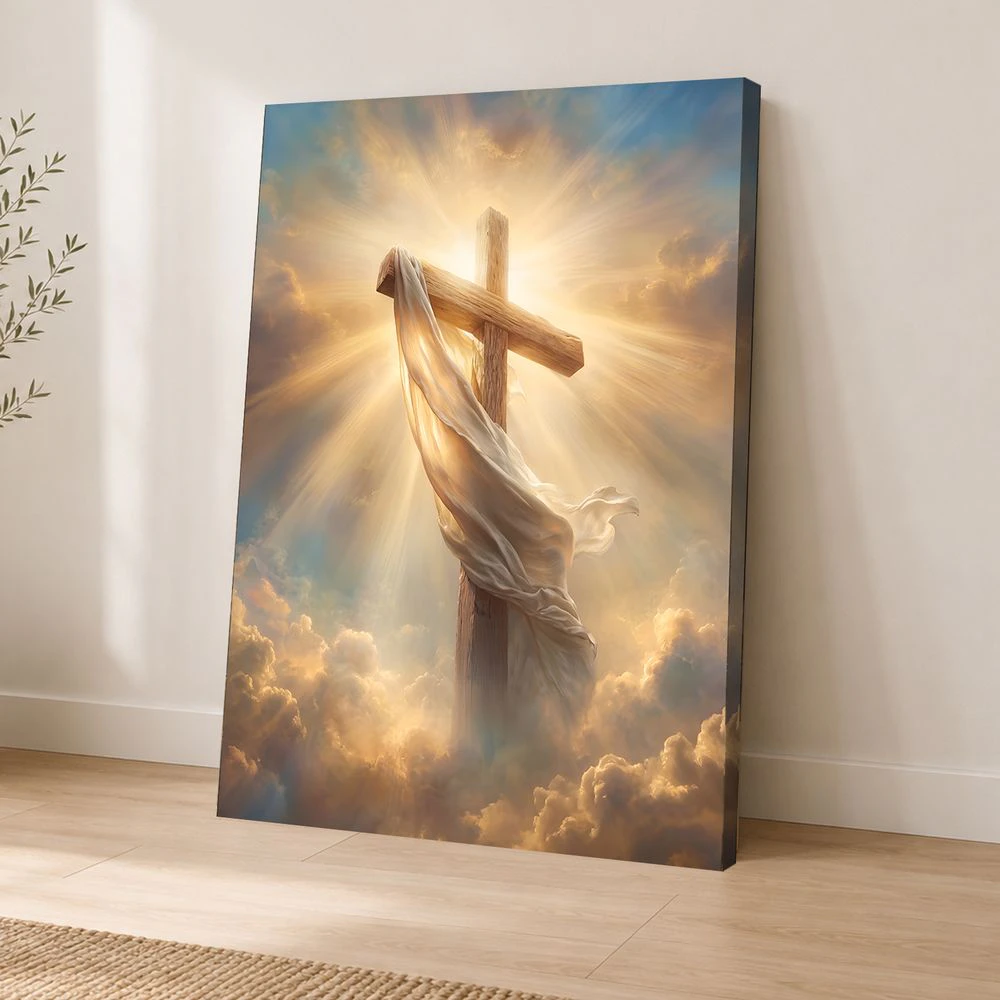 Jesus Kreuz Auferstehung – Leinwandporträt