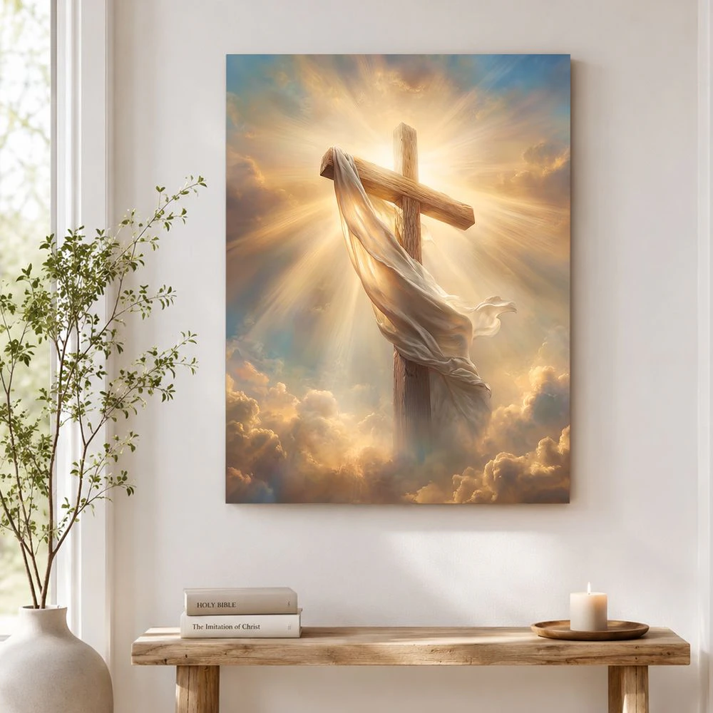Jesus Kreuz Auferstehung – Leinwandporträt
