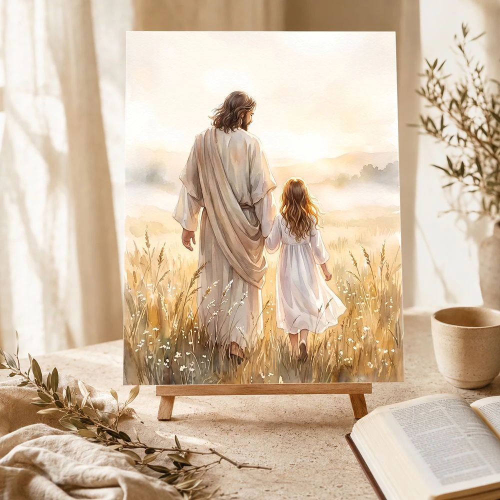 Jesus Walking With Girl
