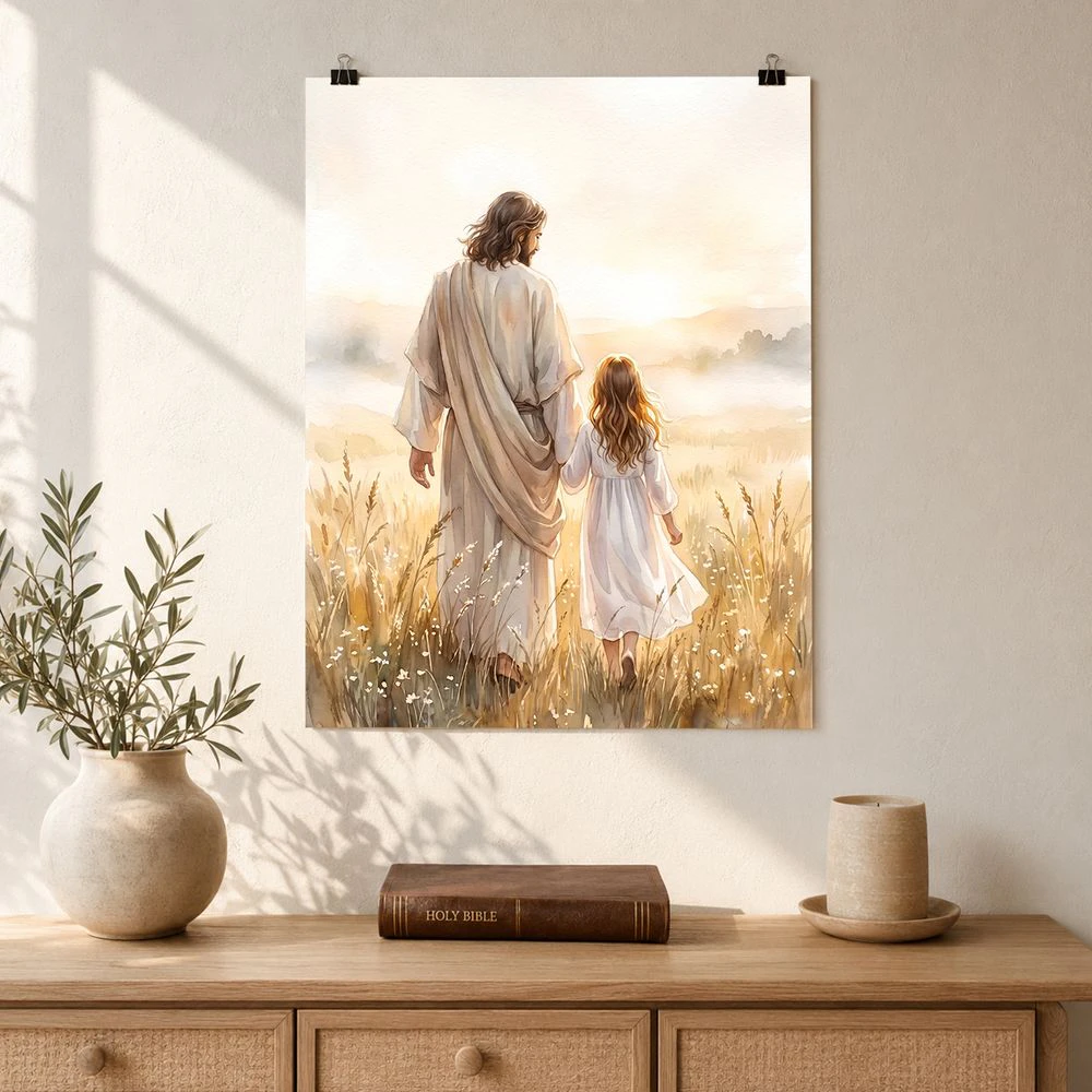 Jesus Walking With Girl
