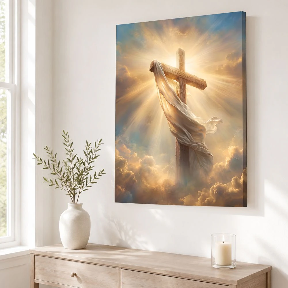 Jesus Kreuz Auferstehung – Leinwandporträt