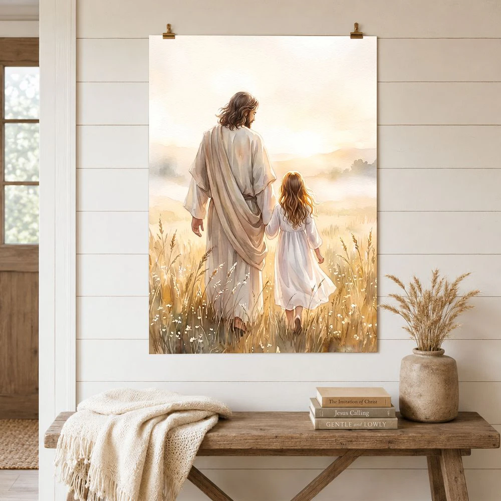 Jesus Walking With Girl