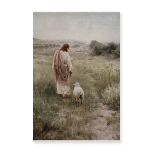 Jesus Walking with Lamb
