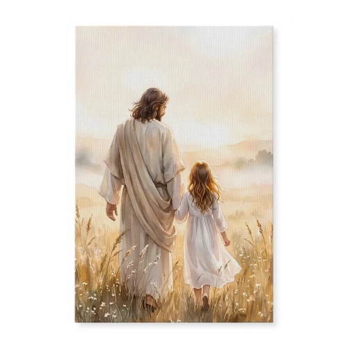 Jesus Walking With Girl