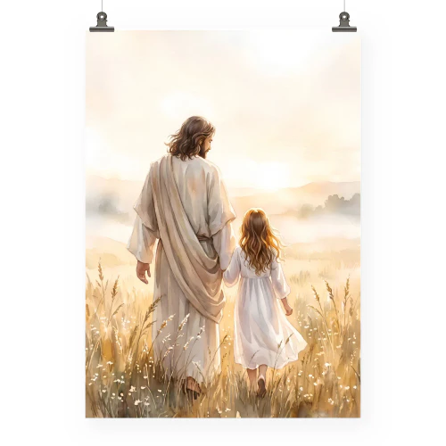 Jesus Walking With Girl