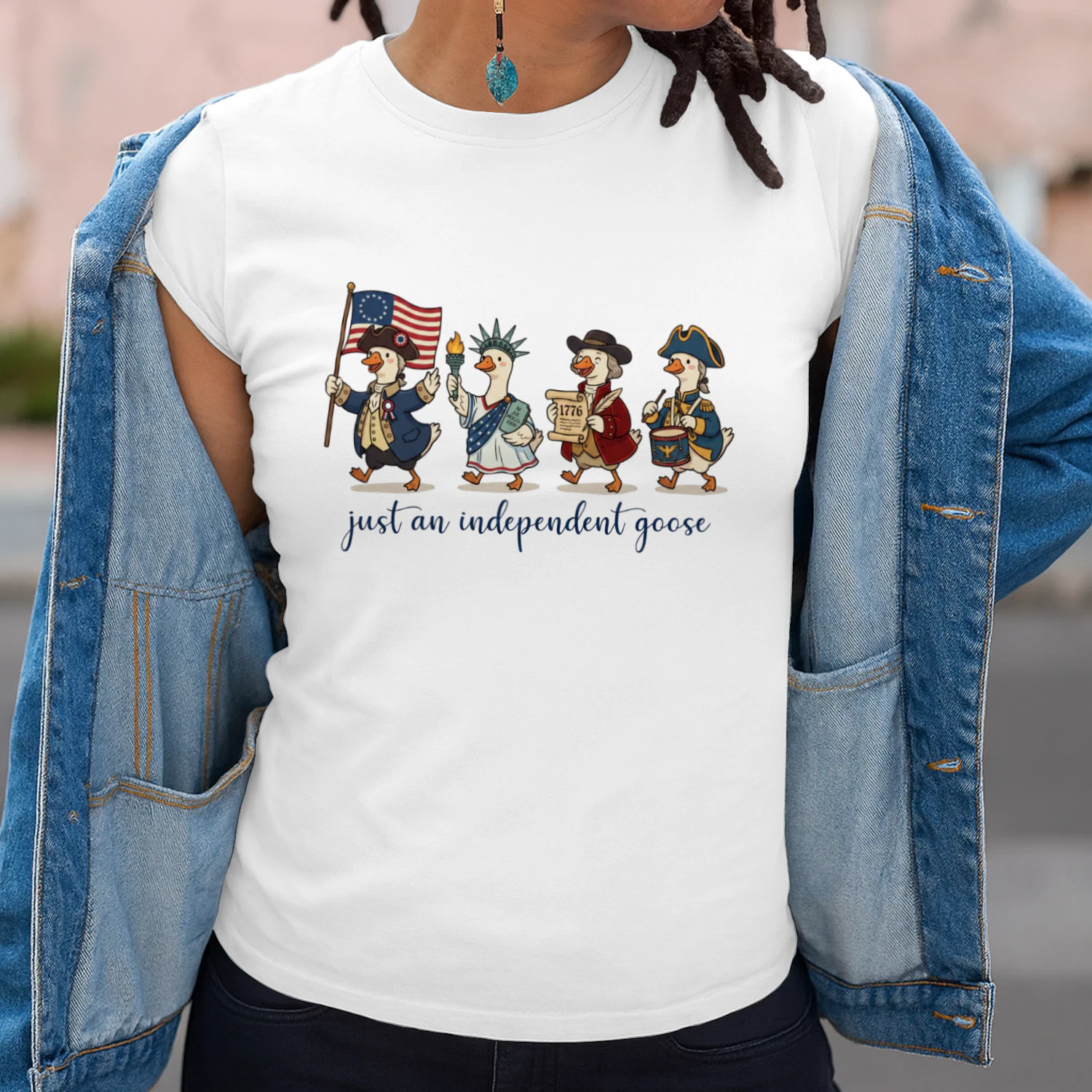 Comfort Colors® Just An Independent Goose Shirt Funny Patriotic American Goose Tee Oversized USA Tee Fourth Of July American Shirt