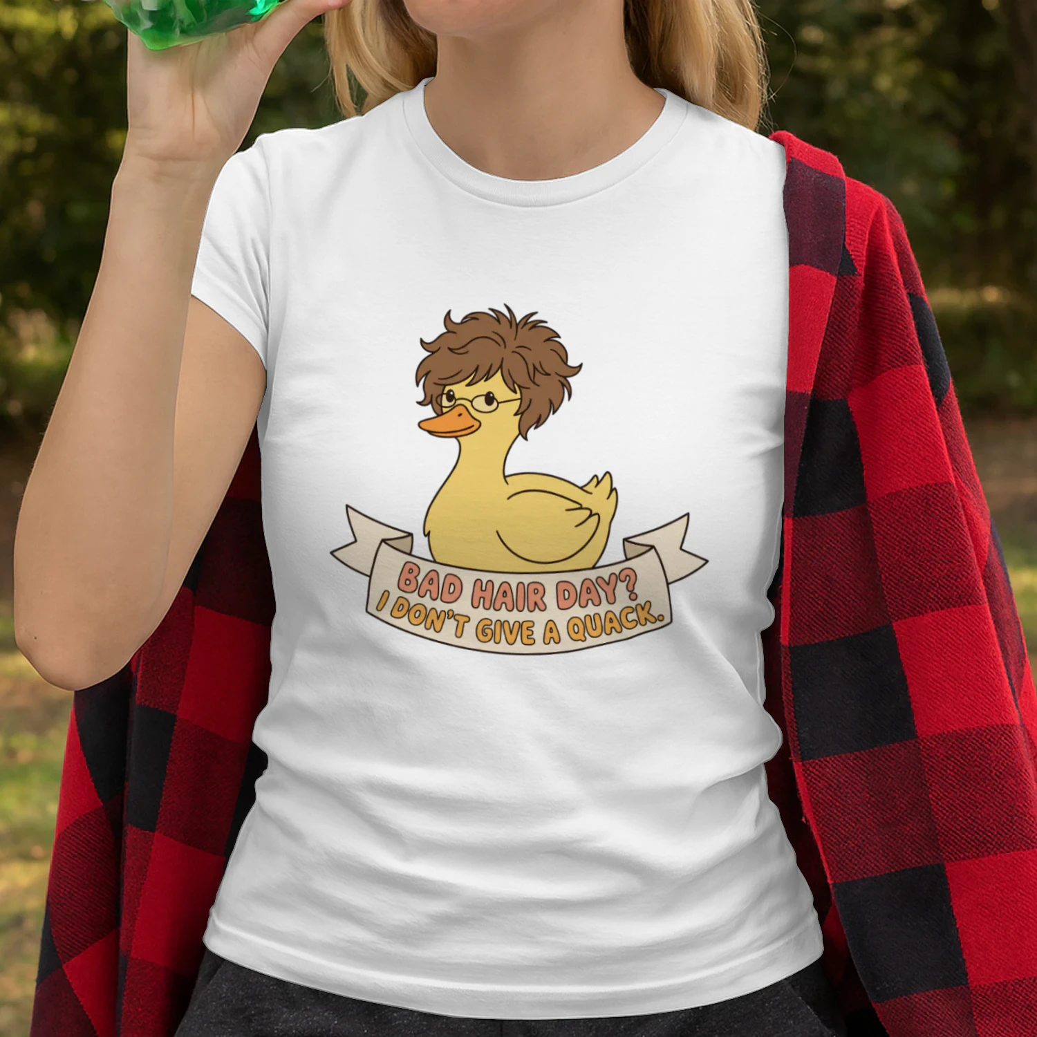 Bad Hair Day I Don't Give a Quack - short hair lovers T-shirt