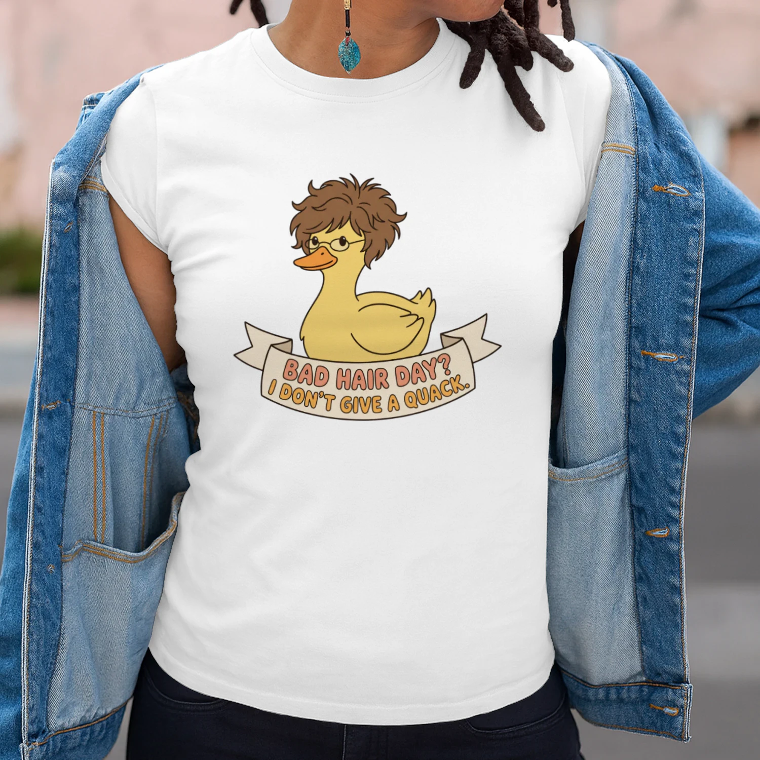 Bad Hair Day I Don't Give a Quack - short hair lovers T-shirt
