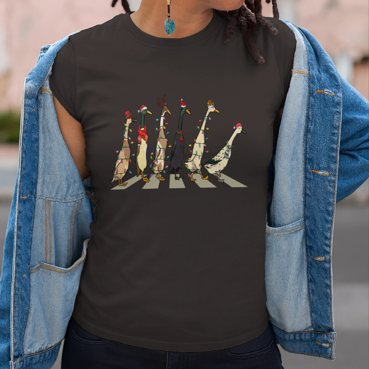 Funny Christmas Ducks T-Shirt | Abbey Road Holiday Tee for Backyard Duck Coop Owners